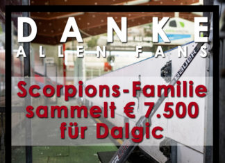 Scorpions Familie sammelt € 7.500 für Indians Goalie Jan Dalgic